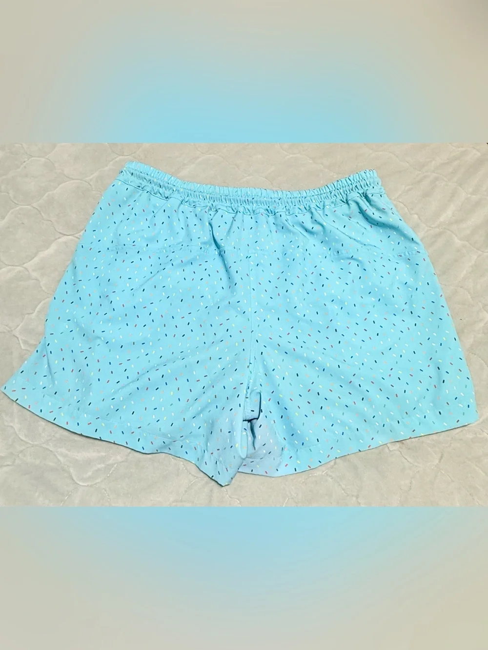 Pride Adult Humankind Swim Trunks-Blue Sprinkle size Medium